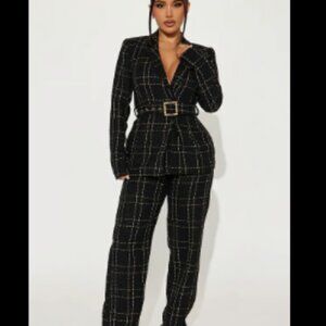 Fashion Nova In Control Tweed Pant Set